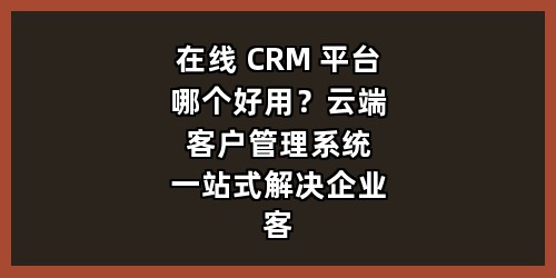 在线 CRM 平台哪个好用？云端客户管理系统一站式解决企业客户流失、销售管控难题